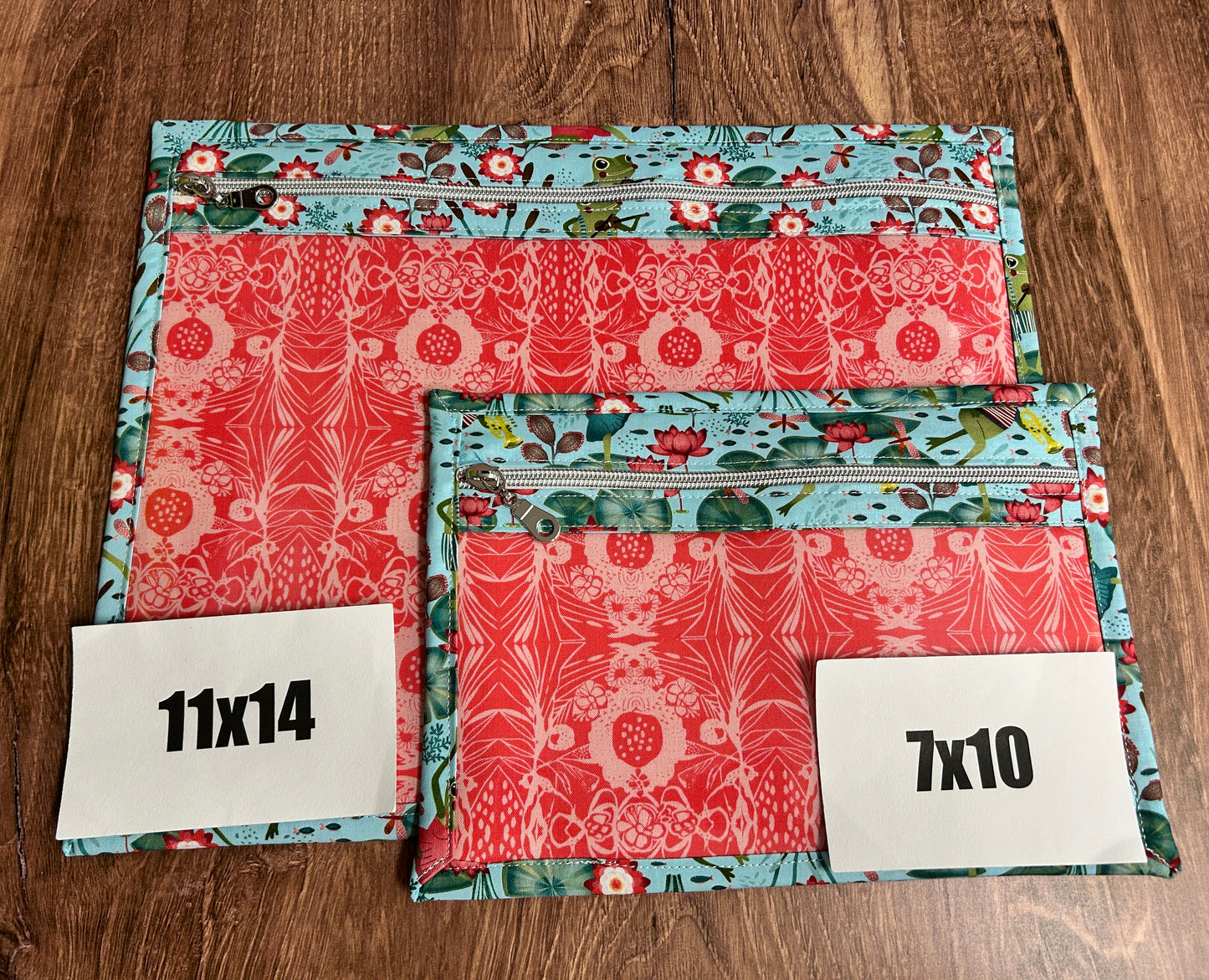 Vinyl Cross Stitch Project Bag - Embroidery bag - Knitting & Crochet Bag - Organizer - Notions - Vinyl Frog Project Bag - Frog