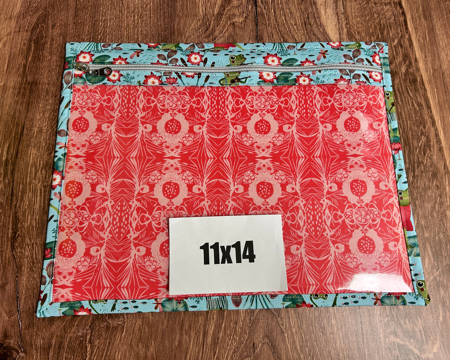 Vinyl Cross Stitch Project Bag - Embroidery bag - Knitting & Crochet Bag - Organizer - Notions - Vinyl Frog Project Bag - Frog