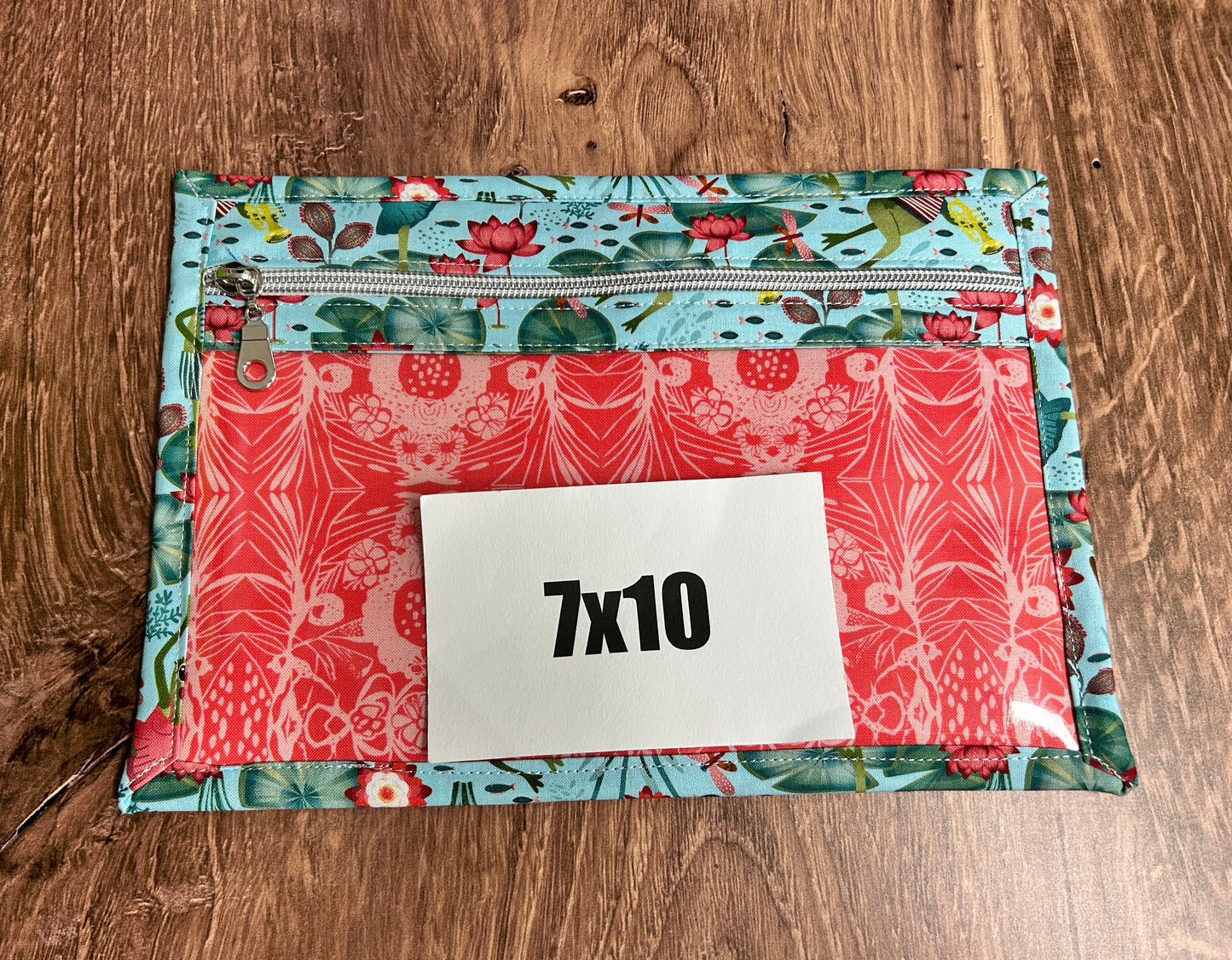 Vinyl Cross Stitch Project Bag - Embroidery bag - Knitting & Crochet Bag - Organizer - Notions - Vinyl Frog Project Bag - Frog