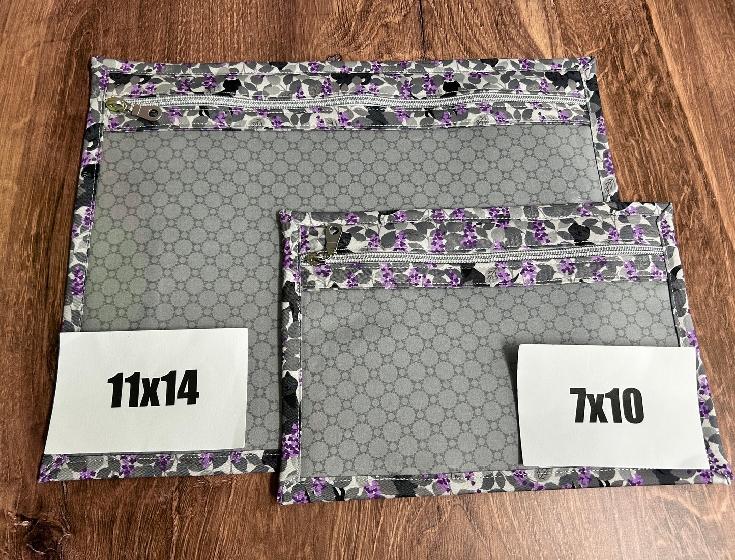 Vinyl Cross Stitch Project Bag - Embroidery bag - Project Bag - Knitting & Crochet Bag - Cat Project Bag - Notions - Floral