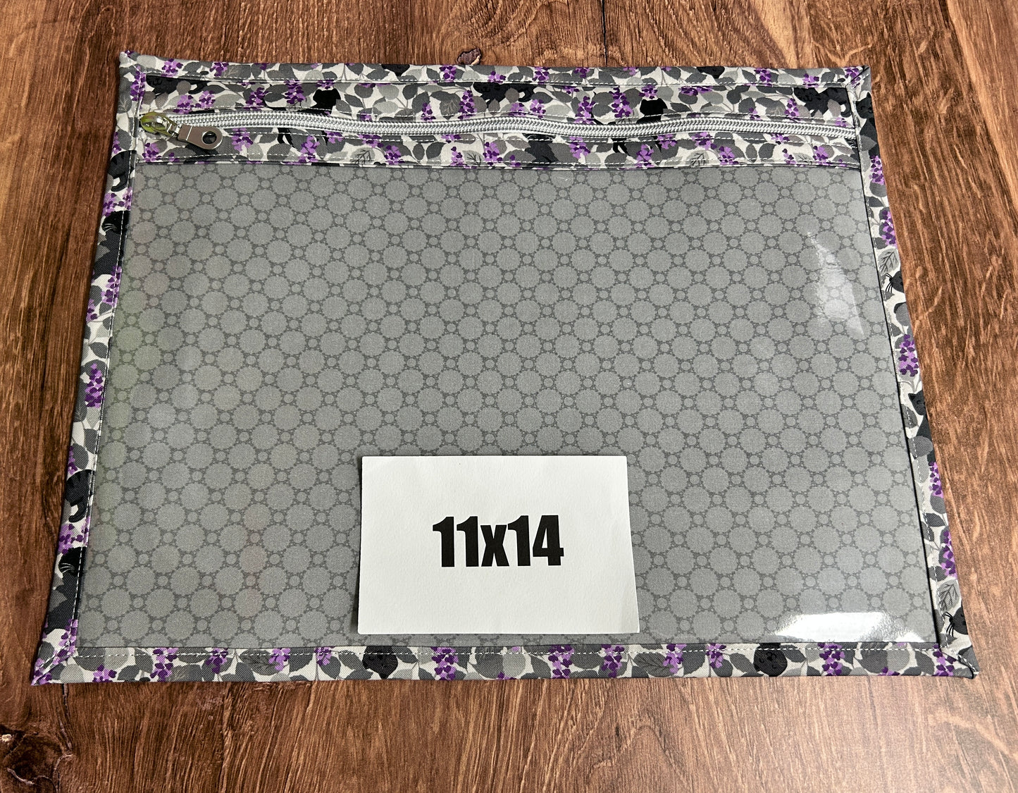 Vinyl Cross Stitch Project Bag - Embroidery bag - Project Bag - Knitting & Crochet Bag - Cat Project Bag - Notions - Floral