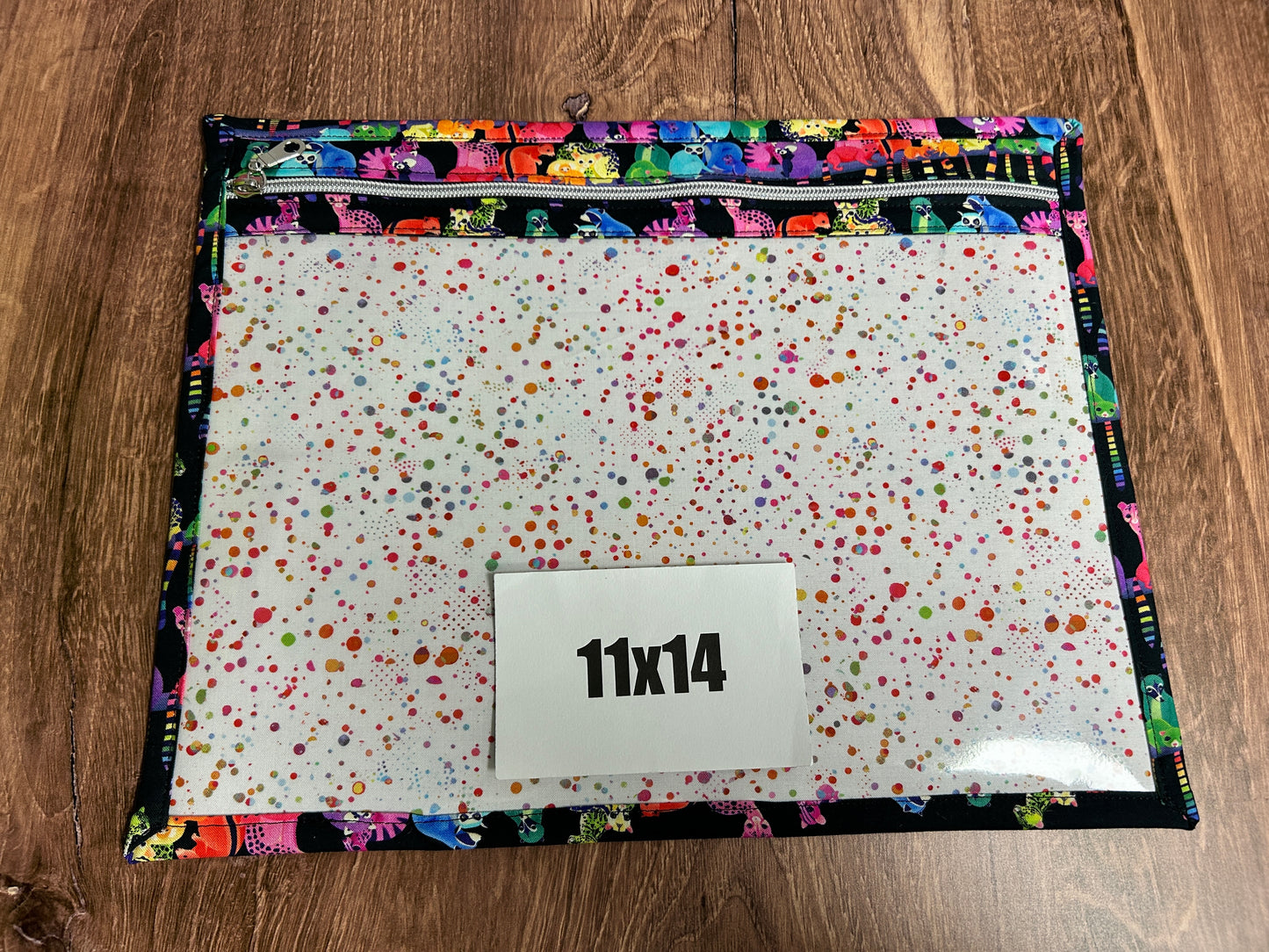 Vinyl Cross Stitch Project Bag - Embroidery bag - Knitting Crochet Bag - Zoo Project Bag - Notions - Lemur - Red Panda - Raccoon - Squirrel