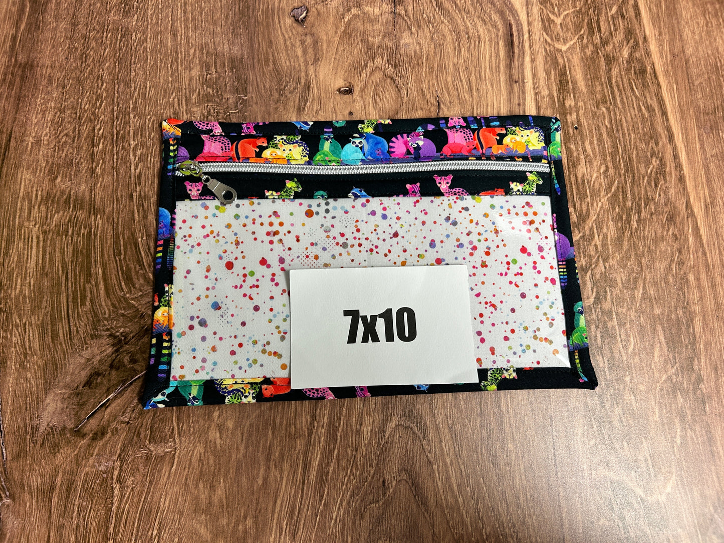 Vinyl Cross Stitch Project Bag - Embroidery bag - Knitting Crochet Bag - Zoo Project Bag - Notions - Lemur - Red Panda - Raccoon - Squirrel