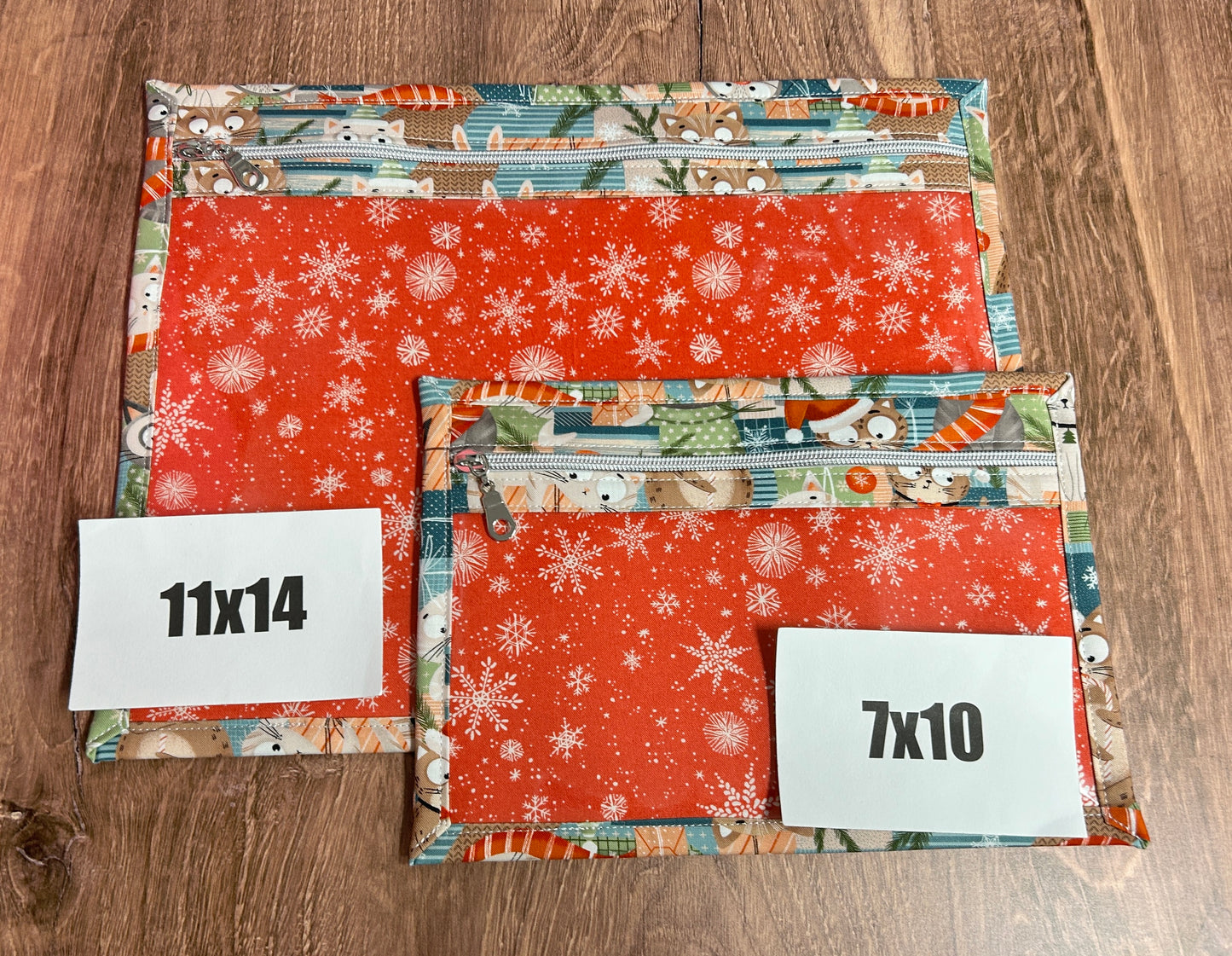 Vinyl Cross Stitch Project Bag - Embroidery Bag - Project Bag - Knitting & Crochet Bag - Cat Project Bag - Notions - Christmas - Holiday