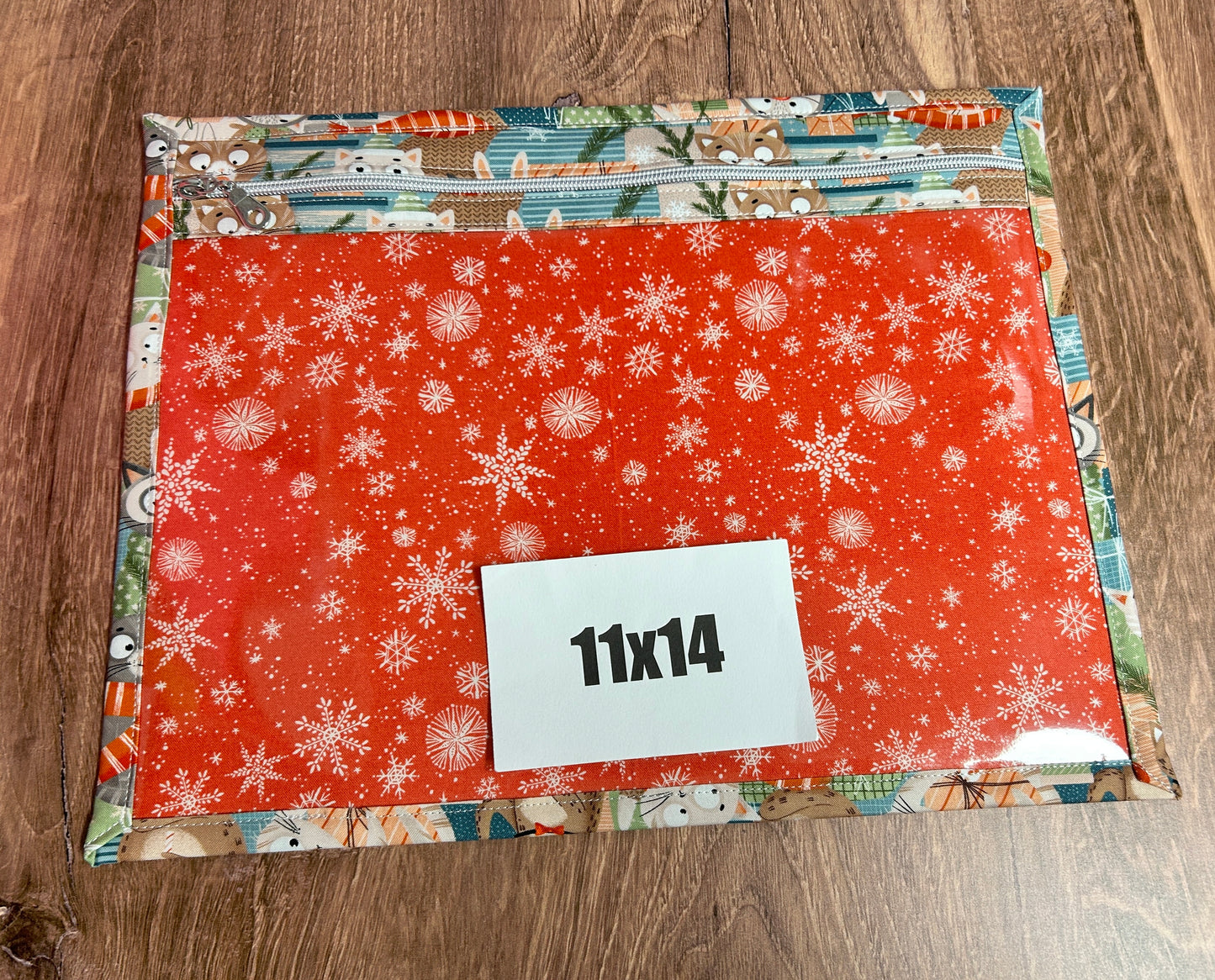 Vinyl Cross Stitch Project Bag - Embroidery Bag - Project Bag - Knitting & Crochet Bag - Cat Project Bag - Notions - Christmas - Holiday