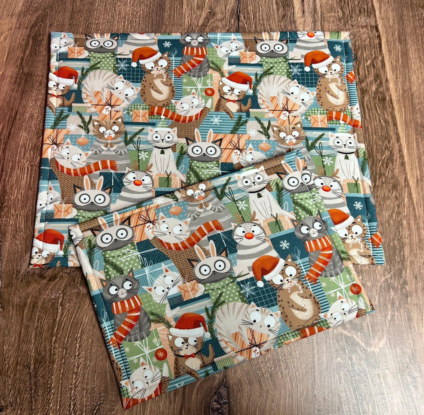 Vinyl Cross Stitch Project Bag - Embroidery Bag - Project Bag - Knitting & Crochet Bag - Cat Project Bag - Notions - Christmas - Holiday