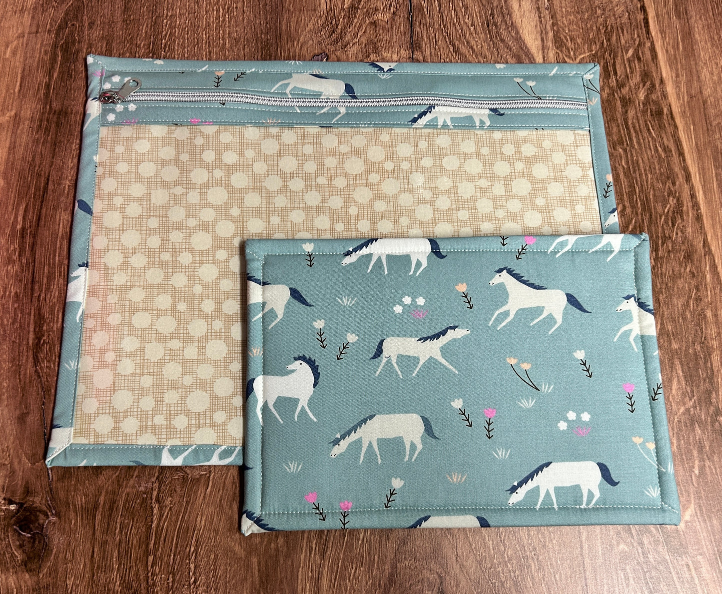 Vinyl Cross Stitch Project Bag - Embroidery bag - Project Bag - Knitting & Crochet Bag - Organizer - Horse Project Bag - Notions