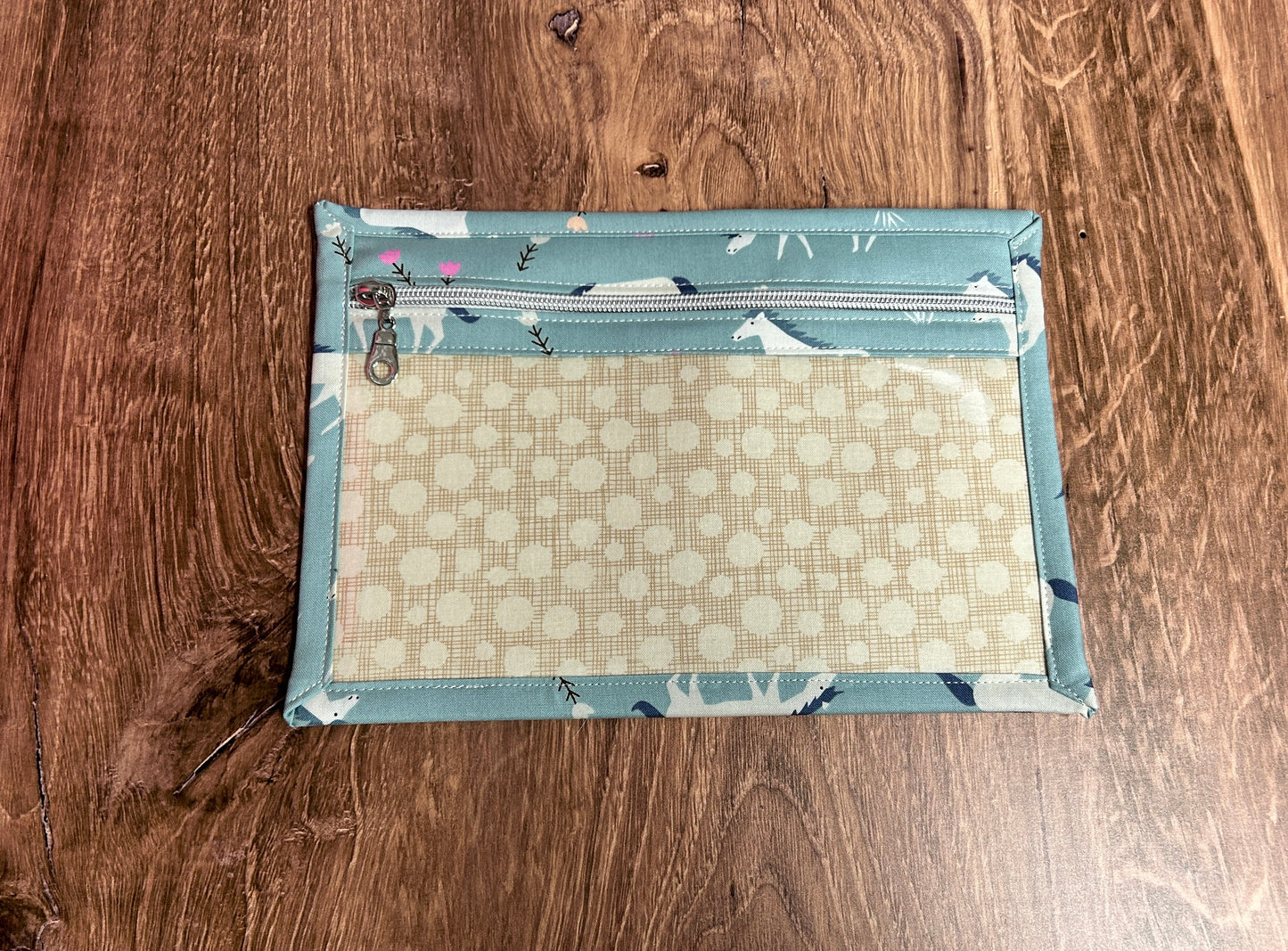 Vinyl Cross Stitch Project Bag - Embroidery bag - Project Bag - Knitting & Crochet Bag - Organizer - Horse Project Bag - Notions