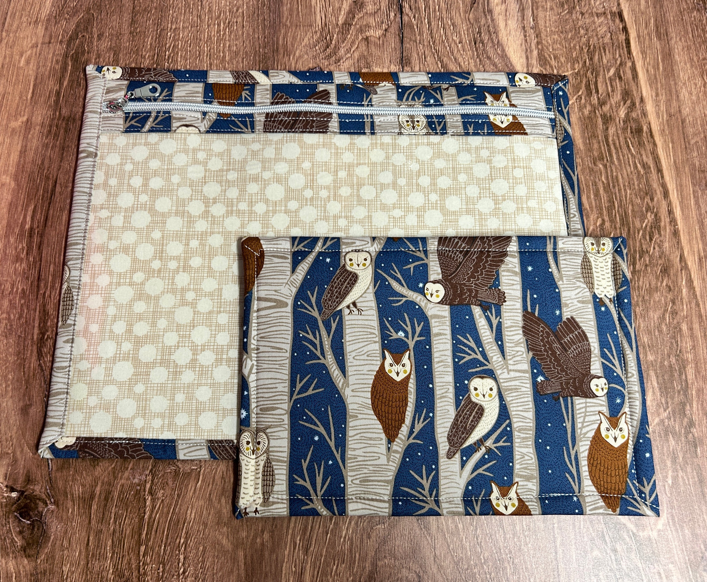 Vinyl Cross Stitch Project Bag - Embroidery bag - Project Bag - Knitting Crochet Bag - Storage - Organizer - Owl Project Bag - Notion