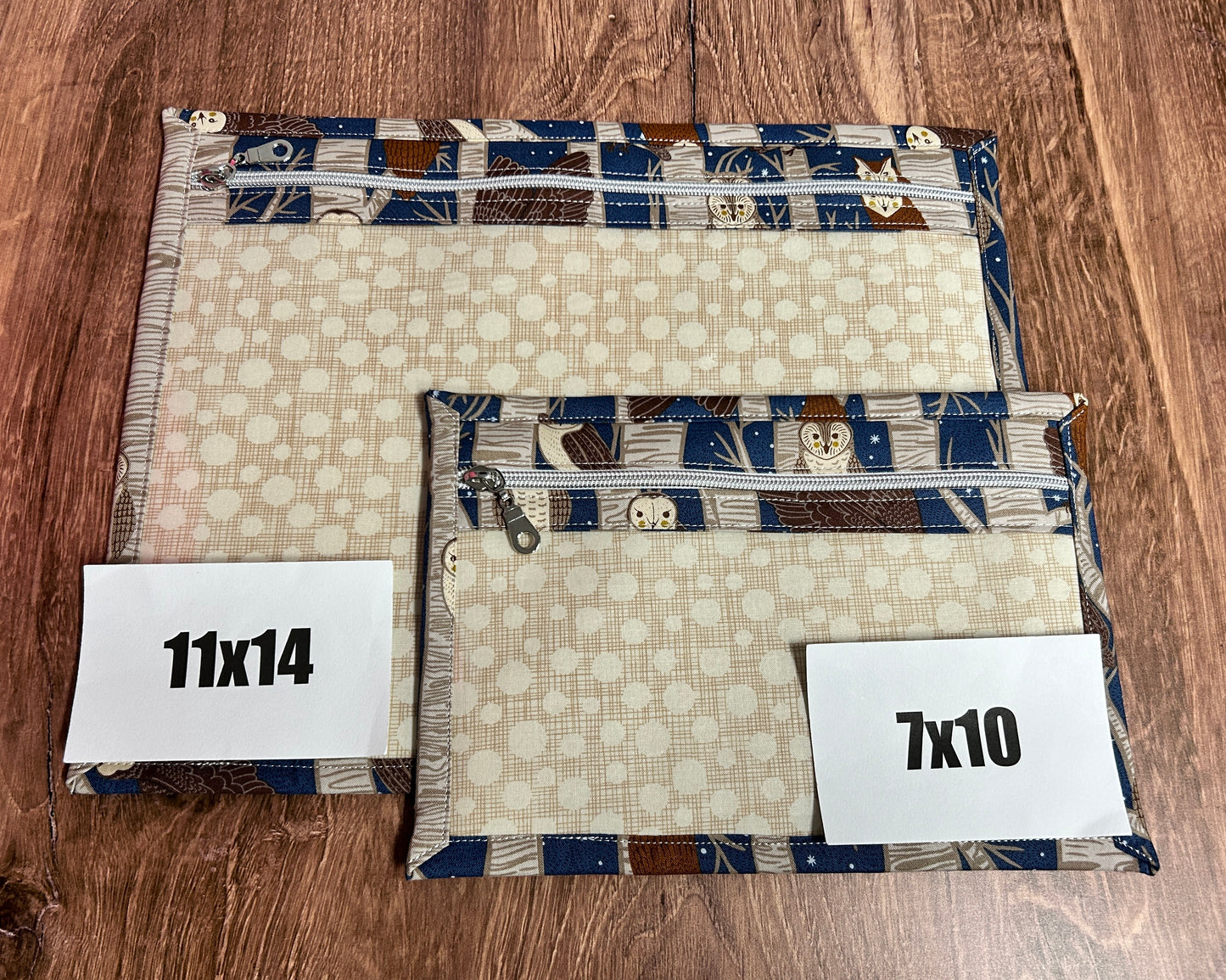 Vinyl Cross Stitch Project Bag - Embroidery bag - Project Bag - Knitting Crochet Bag - Storage - Organizer - Owl Project Bag - Notion