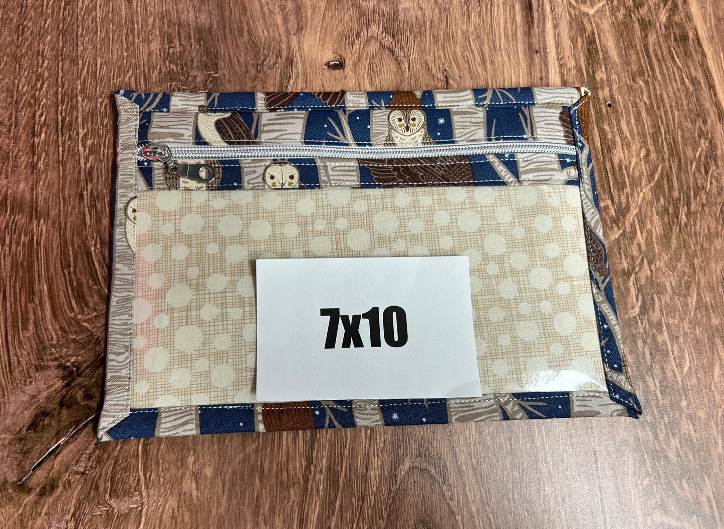 Vinyl Cross Stitch Project Bag - Embroidery bag - Project Bag - Knitting Crochet Bag - Storage - Organizer - Owl Project Bag - Notion