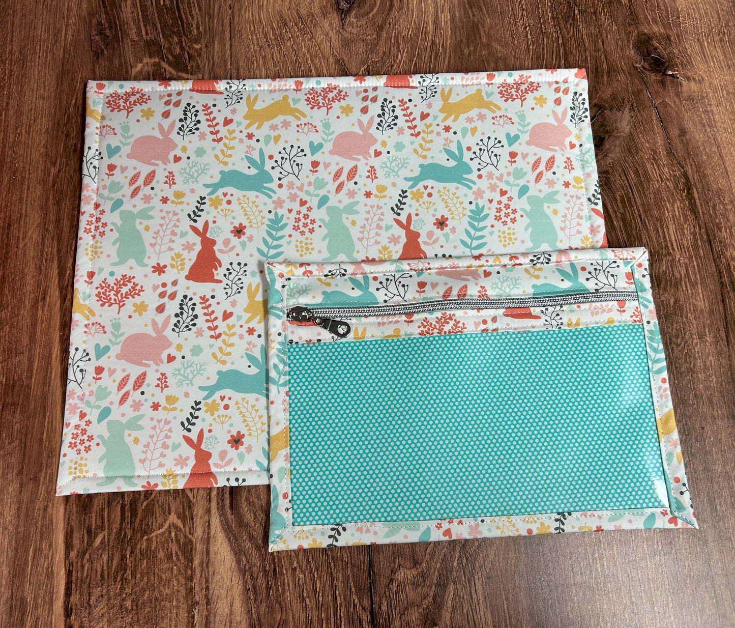 Vinyl Cross Stitch Project Bag - Embroidery bag - Project Bag - Knitting & Crochet Bag - Organizer - Rabbit Project Bag - Notions - Bunny
