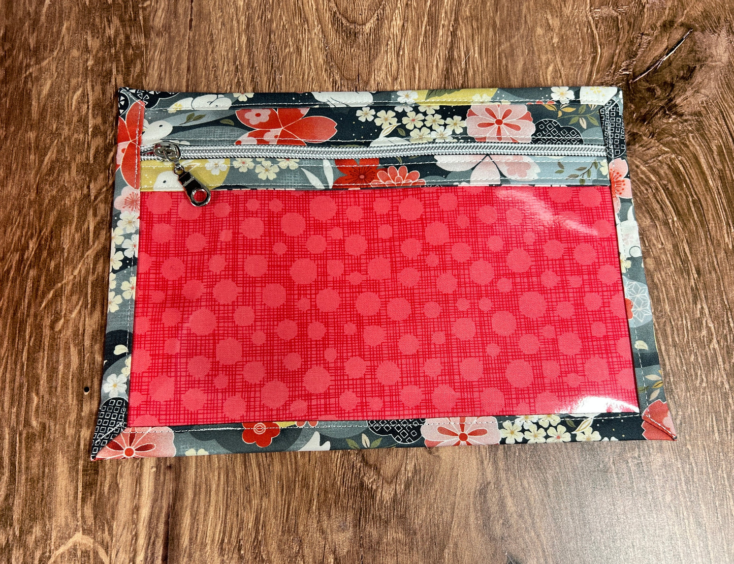 Vinyl Cross Stitch Project Bag - Embroidery bag - Knitting & Crochet Bag - Organizer - Rabbit Project Bag - Notions - Bunny (Gray)