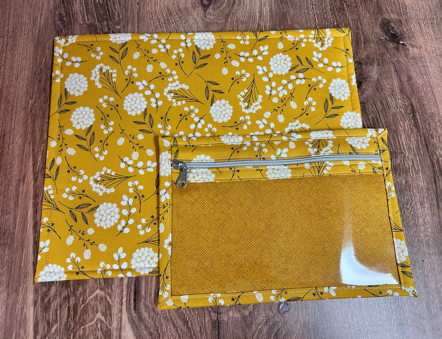 Vinyl Cross Stitch Project Bag - Embroidery Bag - Project Bag - Knitting & Crochet Bag - Storage - Organizer - Notions - Flower - Floral