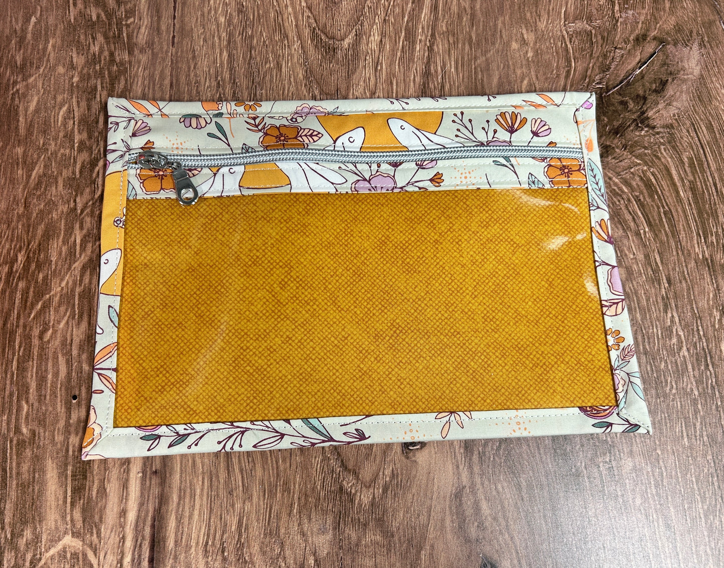Vinyl Cross Stitch Project Bag - Embroidery bag - Project Bag - Knitting & Crochet Bag - Organizer - Rabbit Project Bag - Notions - Bunny