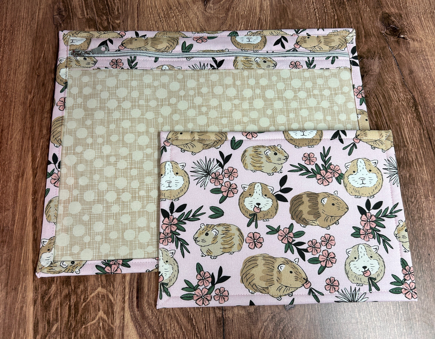 Vinyl Cross Stitch Project Bag - Embroidery bag - Project Bag - Knitting & Crochet Bag - Organizer - Guinea Pig Project Bag - Notions
