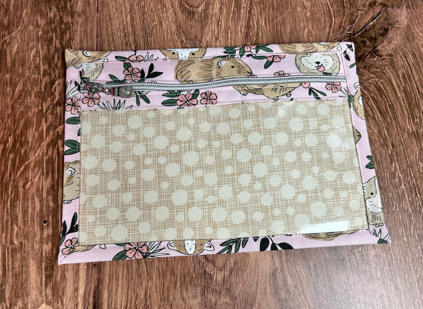 Vinyl Cross Stitch Project Bag - Embroidery bag - Project Bag - Knitting & Crochet Bag - Organizer - Guinea Pig Project Bag - Notions