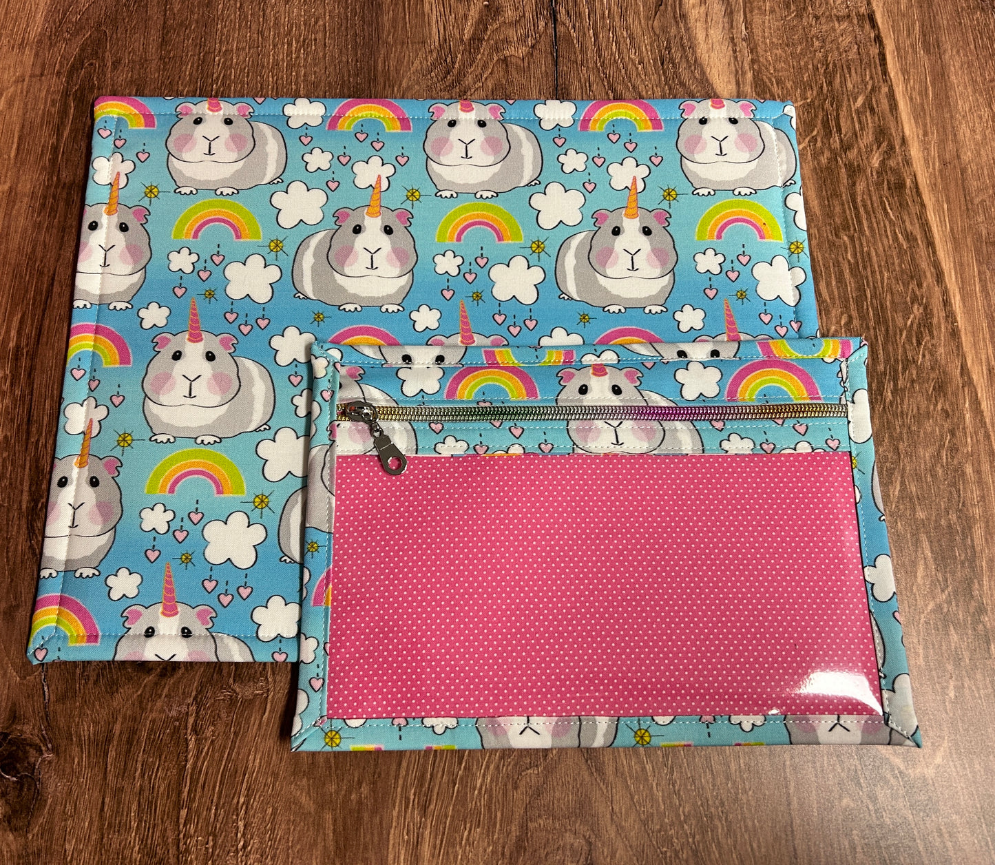 Vinyl Cross Stitch Project Bag - Embroidery bag - Project Bag - Knitting & Crochet Bag - Organizer - Guinea Pig Project Bag - Notions