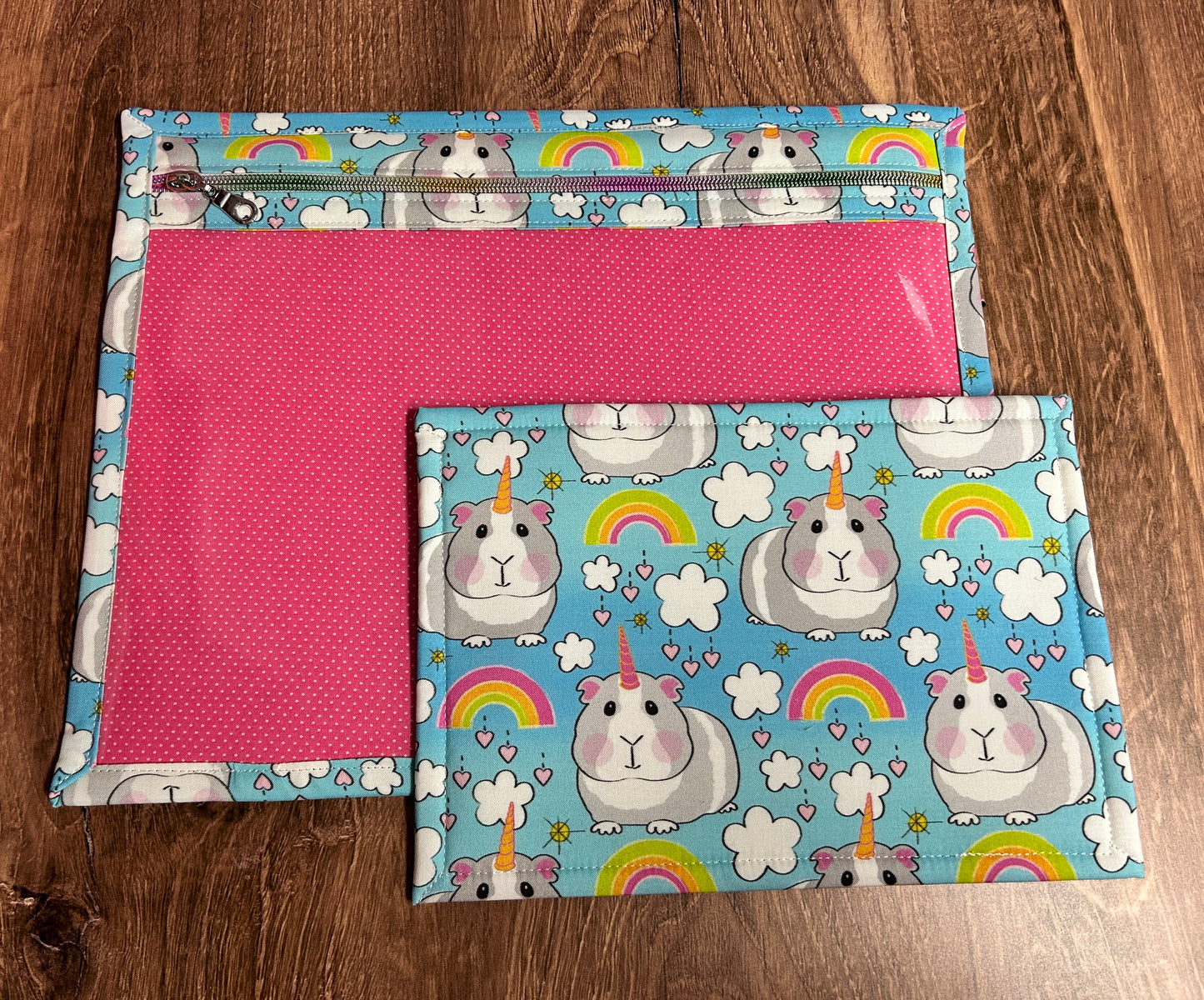 Vinyl Cross Stitch Project Bag - Embroidery bag - Project Bag - Knitting & Crochet Bag - Organizer - Guinea Pig Project Bag - Notions