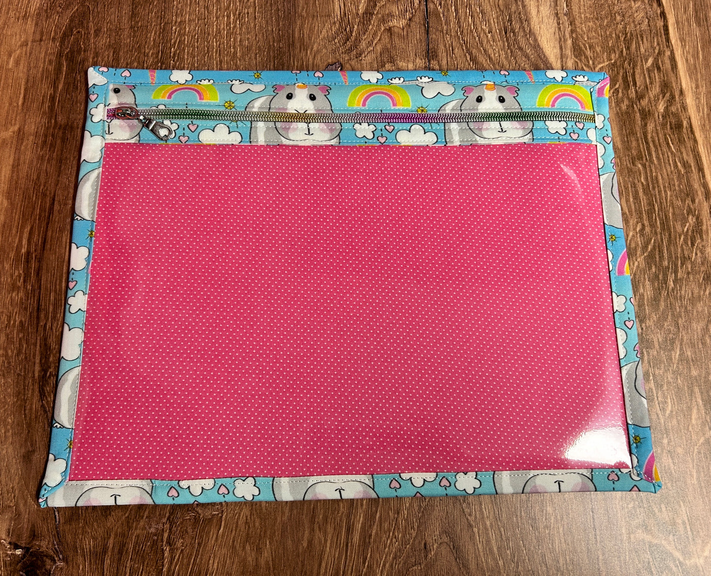 Vinyl Cross Stitch Project Bag - Embroidery bag - Project Bag - Knitting & Crochet Bag - Organizer - Guinea Pig Project Bag - Notions