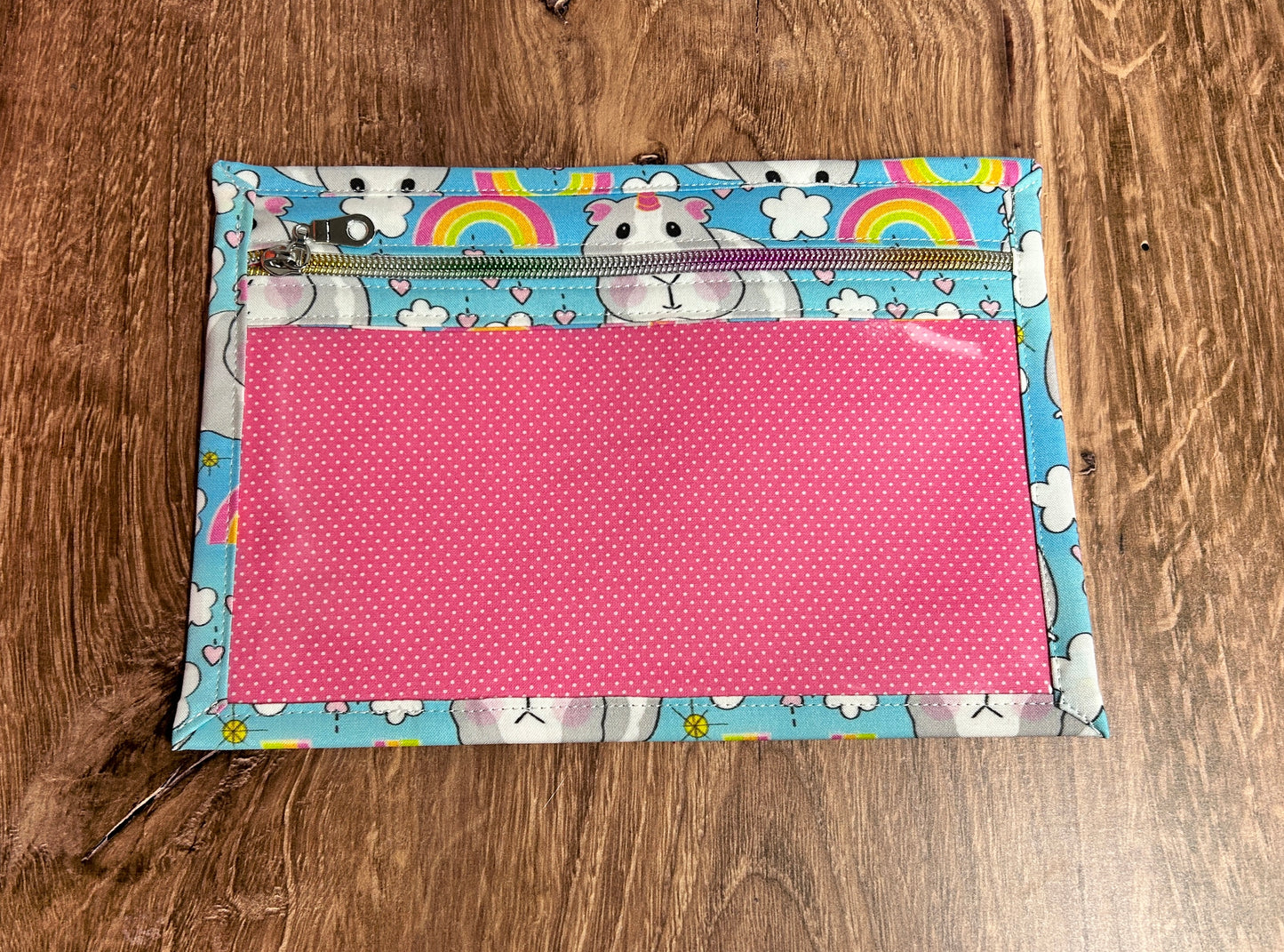 Vinyl Cross Stitch Project Bag - Embroidery bag - Project Bag - Knitting & Crochet Bag - Organizer - Guinea Pig Project Bag - Notions