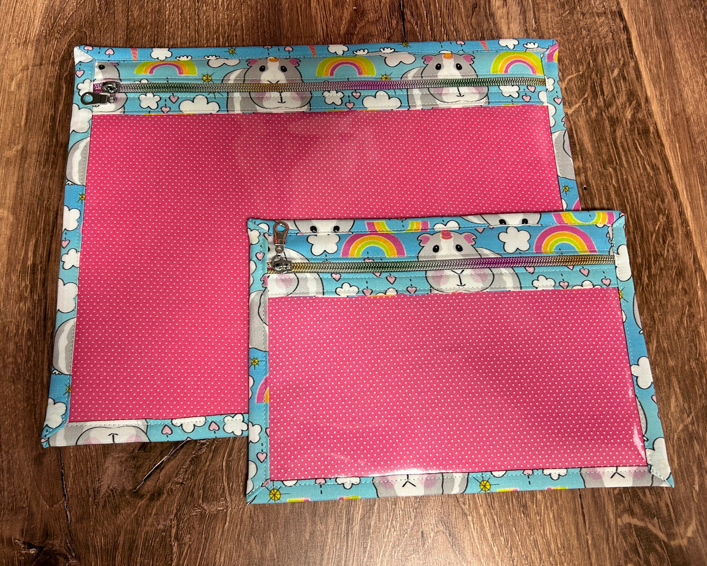 Vinyl Cross Stitch Project Bag - Embroidery bag - Project Bag - Knitting & Crochet Bag - Organizer - Guinea Pig Project Bag - Notions