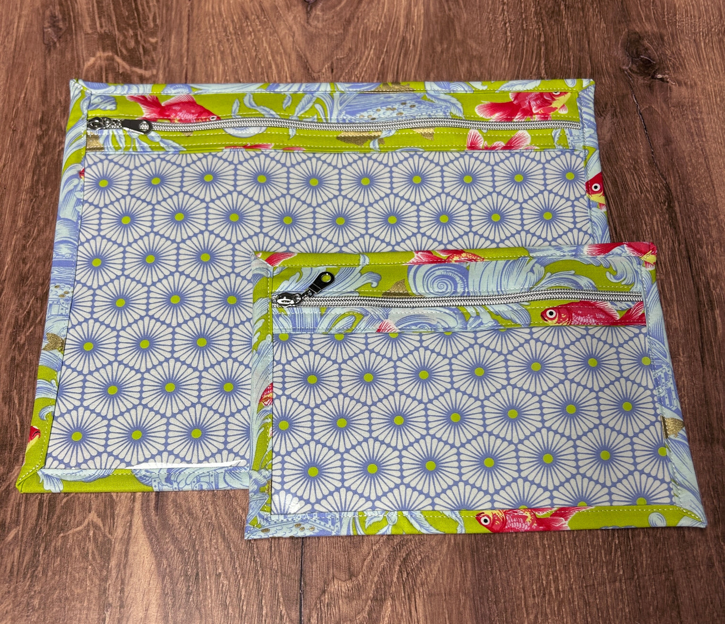 Vinyl Cross Stitch Project Bag - Project Bag - Knitting & Crochet Bag - Storage - Organizer - Goldfish Project Bag - Notions - Fish