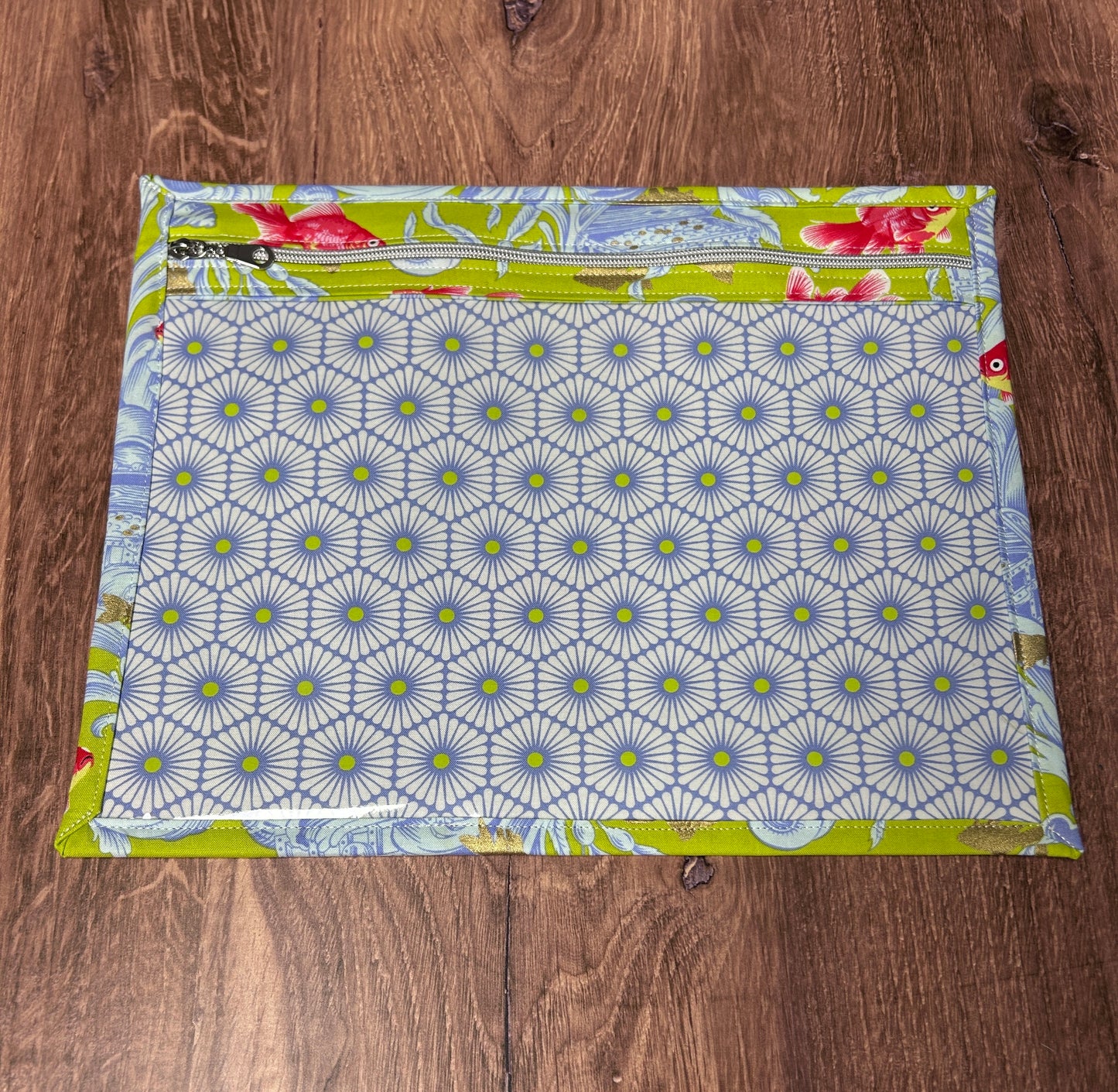 Vinyl Cross Stitch Project Bag - Project Bag - Knitting & Crochet Bag - Storage - Organizer - Goldfish Project Bag - Notions - Fish