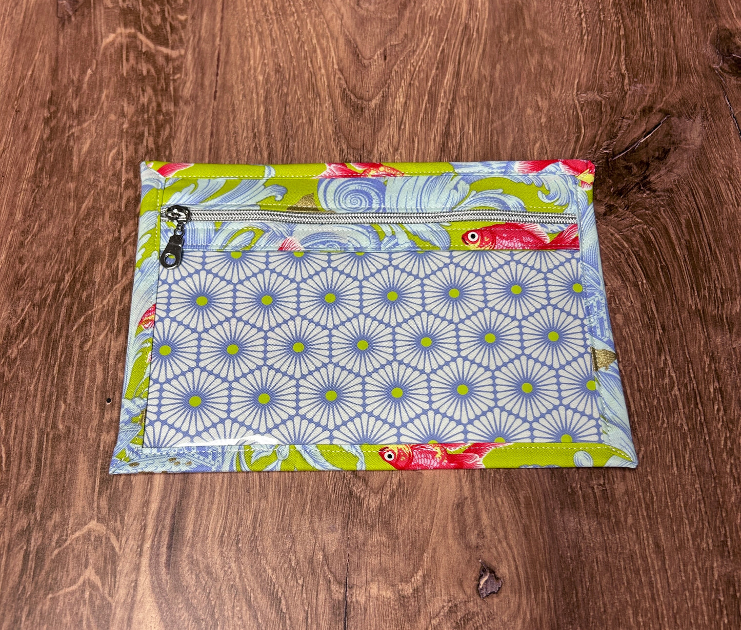 Vinyl Cross Stitch Project Bag - Project Bag - Knitting & Crochet Bag - Storage - Organizer - Goldfish Project Bag - Notions - Fish