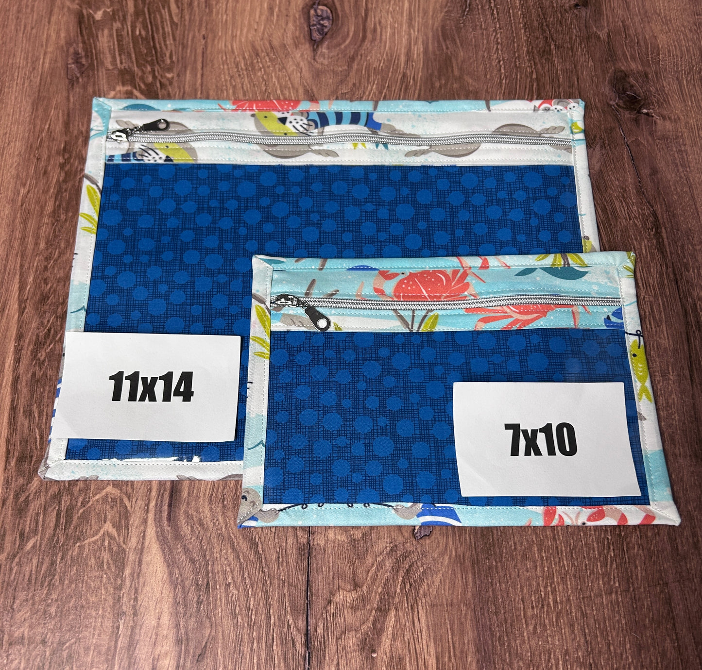 Vinyl Cross Stitch Project Bag - Project Bag - Knitting & Crochet Bag - Storage - Organizer - Otter Project Bag - Notions - Fish