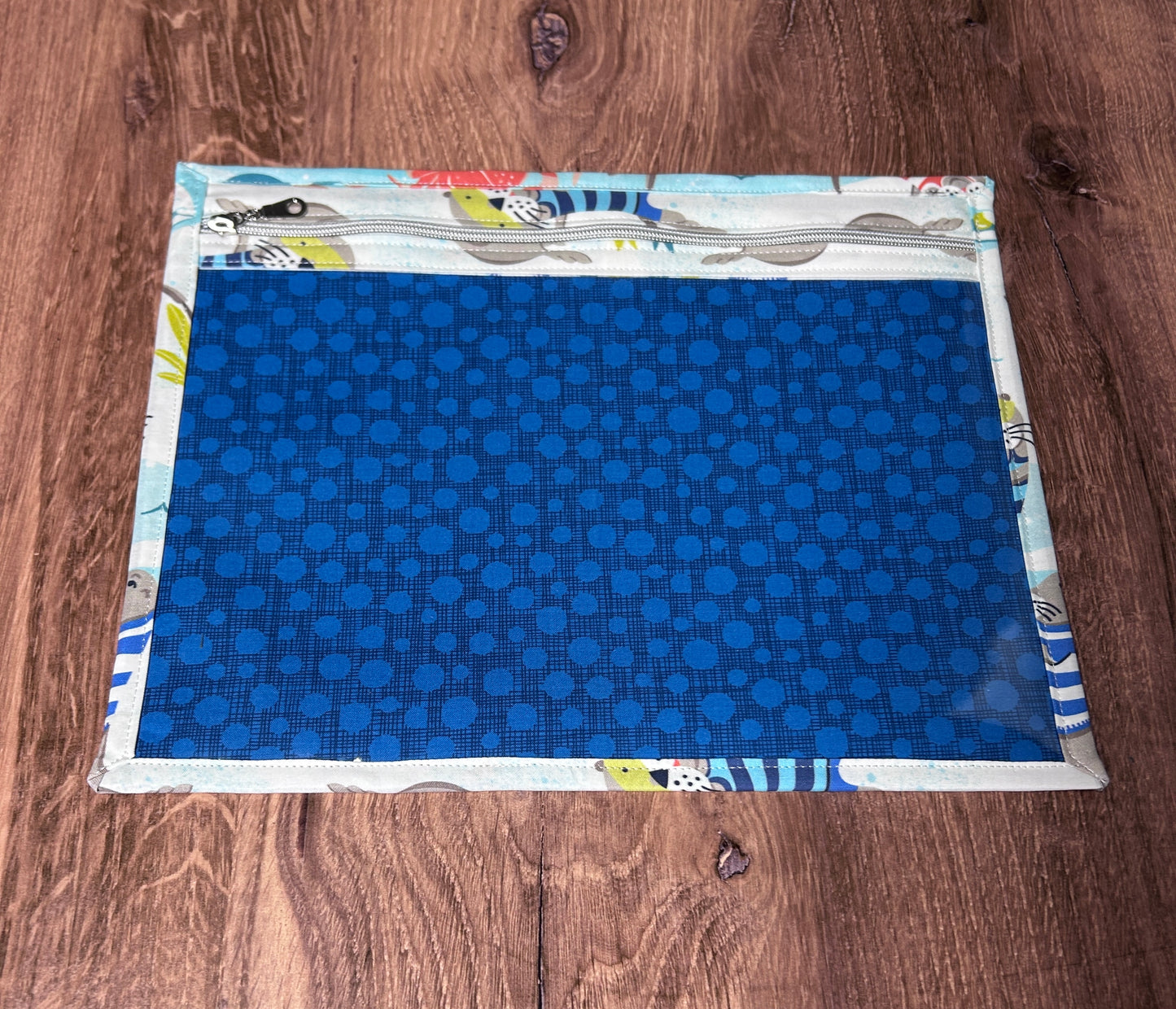 Vinyl Cross Stitch Project Bag - Project Bag - Knitting & Crochet Bag - Storage - Organizer - Otter Project Bag - Notions - Fish