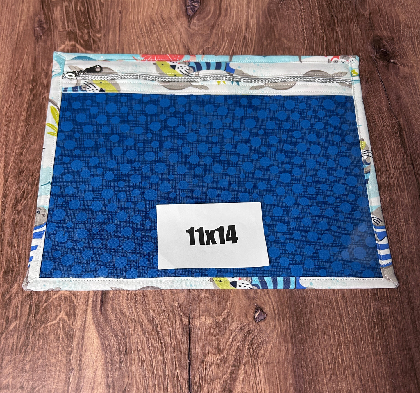 Vinyl Cross Stitch Project Bag - Project Bag - Knitting & Crochet Bag - Storage - Organizer - Otter Project Bag - Notions - Fish