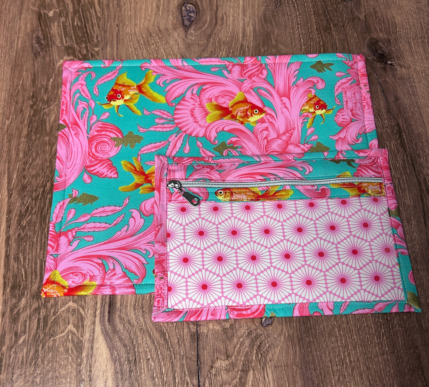 Vinyl Cross Stitch Project Bag - Project Bag - Knitting & Crochet Bag - Storage - Organizer - Goldfish Project Bag - Notions - Fish (Copy)