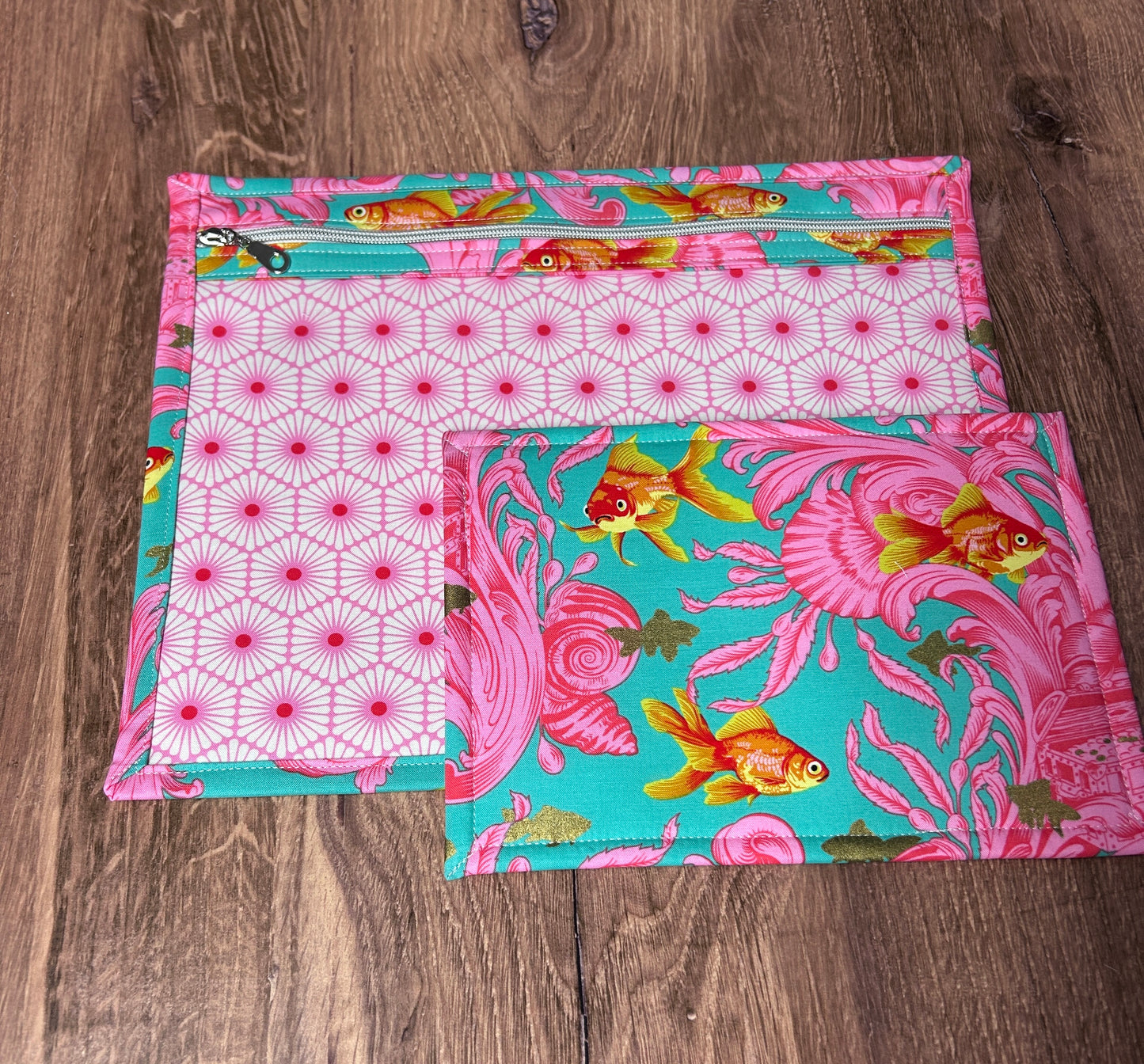 Vinyl Cross Stitch Project Bag - Project Bag - Knitting & Crochet Bag - Storage - Organizer - Goldfish Project Bag - Notions - Fish (Copy)