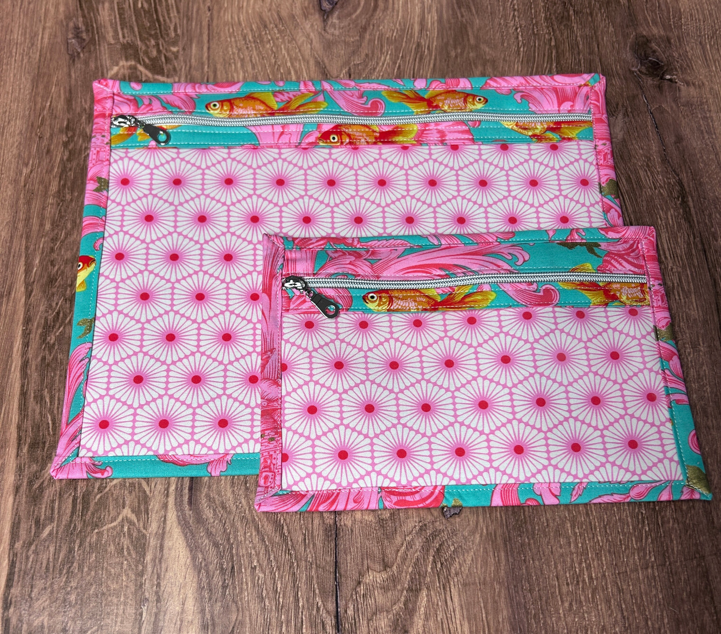 Vinyl Cross Stitch Project Bag - Project Bag - Knitting & Crochet Bag - Storage - Organizer - Goldfish Project Bag - Notions - Fish (Copy)