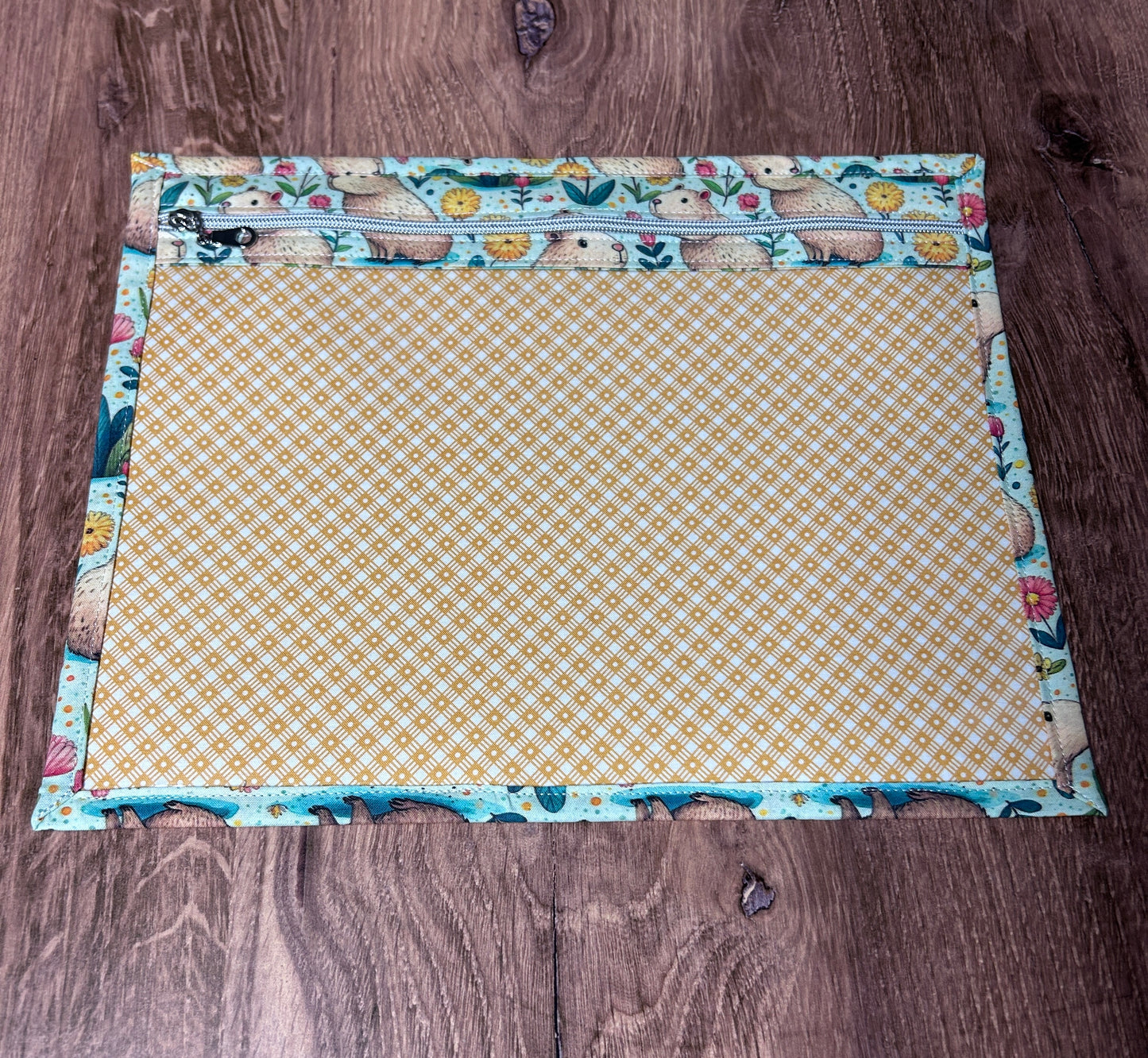 Vinyl Cross Stitch Project Bag - Embroidery bag - Knitting & Crochet Bag - Organizer - Capybara Project Bag - Notions - Floral
