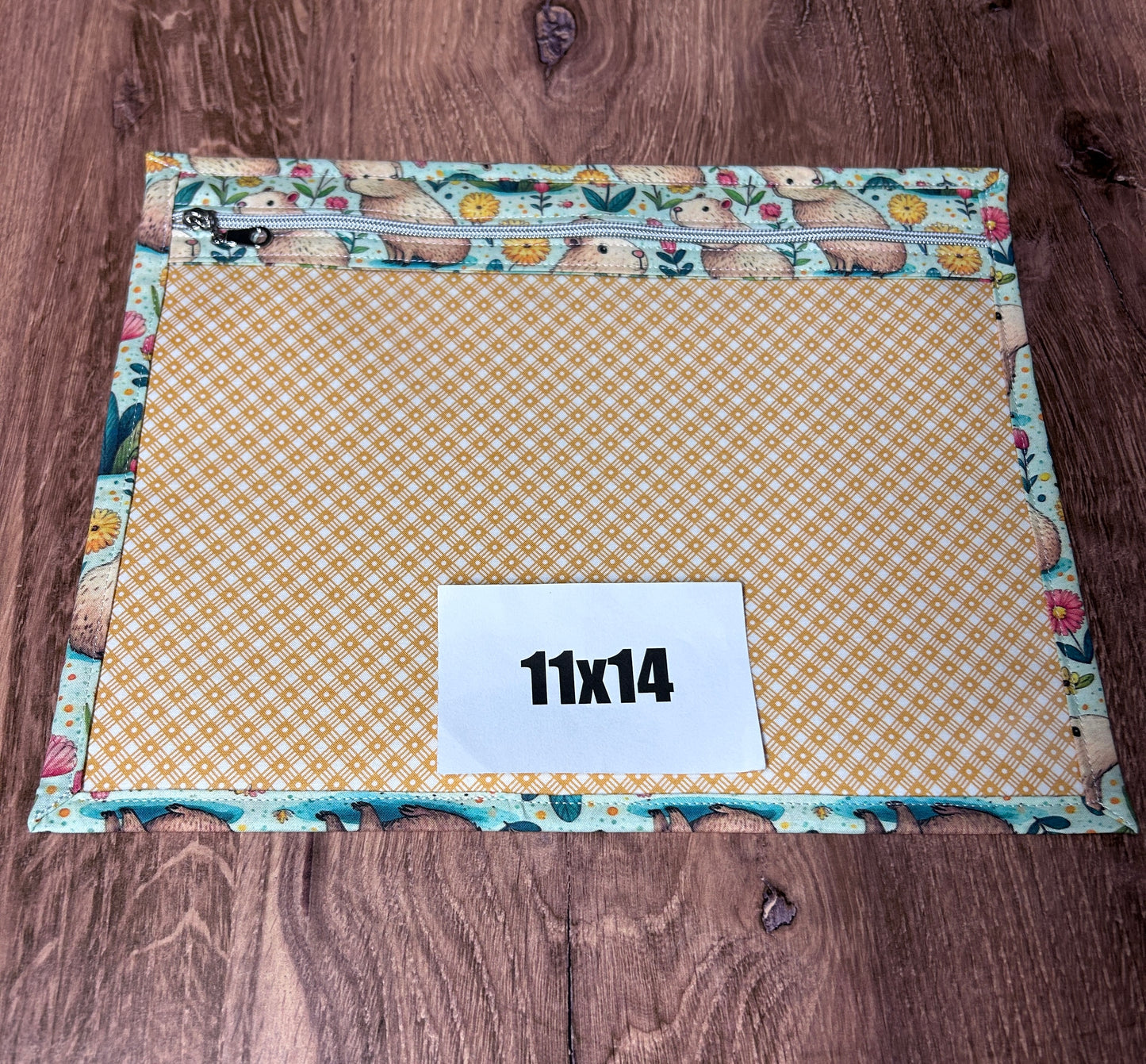 Vinyl Cross Stitch Project Bag - Embroidery bag - Knitting & Crochet Bag - Organizer - Capybara Project Bag - Notions - Floral