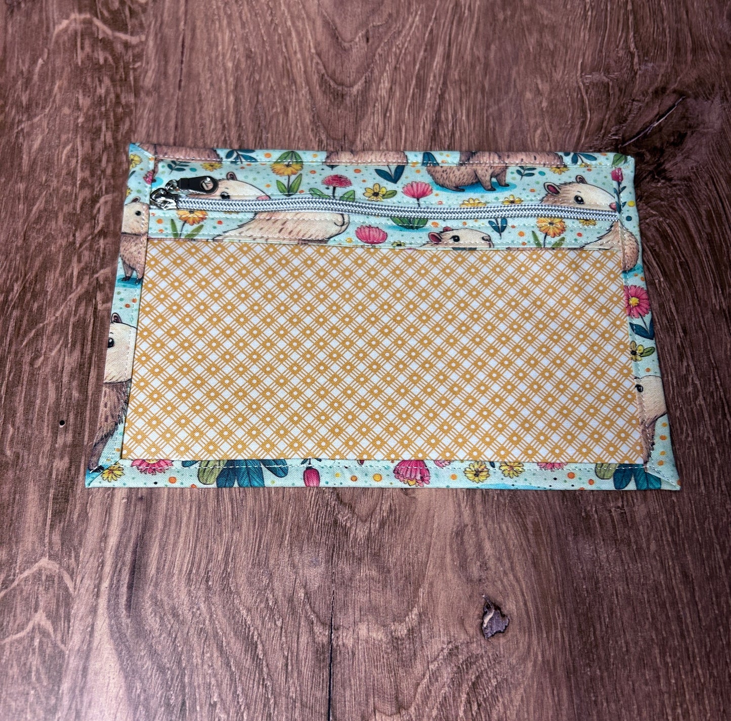 Vinyl Cross Stitch Project Bag - Embroidery bag - Knitting & Crochet Bag - Organizer - Capybara Project Bag - Notions - Floral