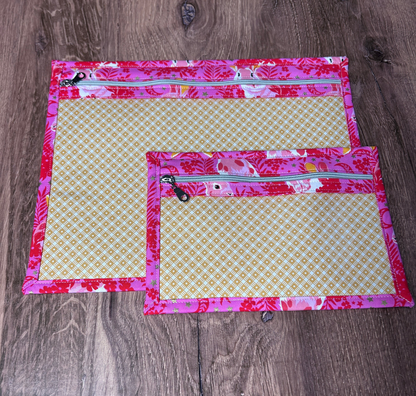 Vinyl Cross Stitch Project Bag - Embroidery bag - Project Bag - Knitting & Crochet Bag - Organizer - Bunny Project Bag - Notions - Rabbit