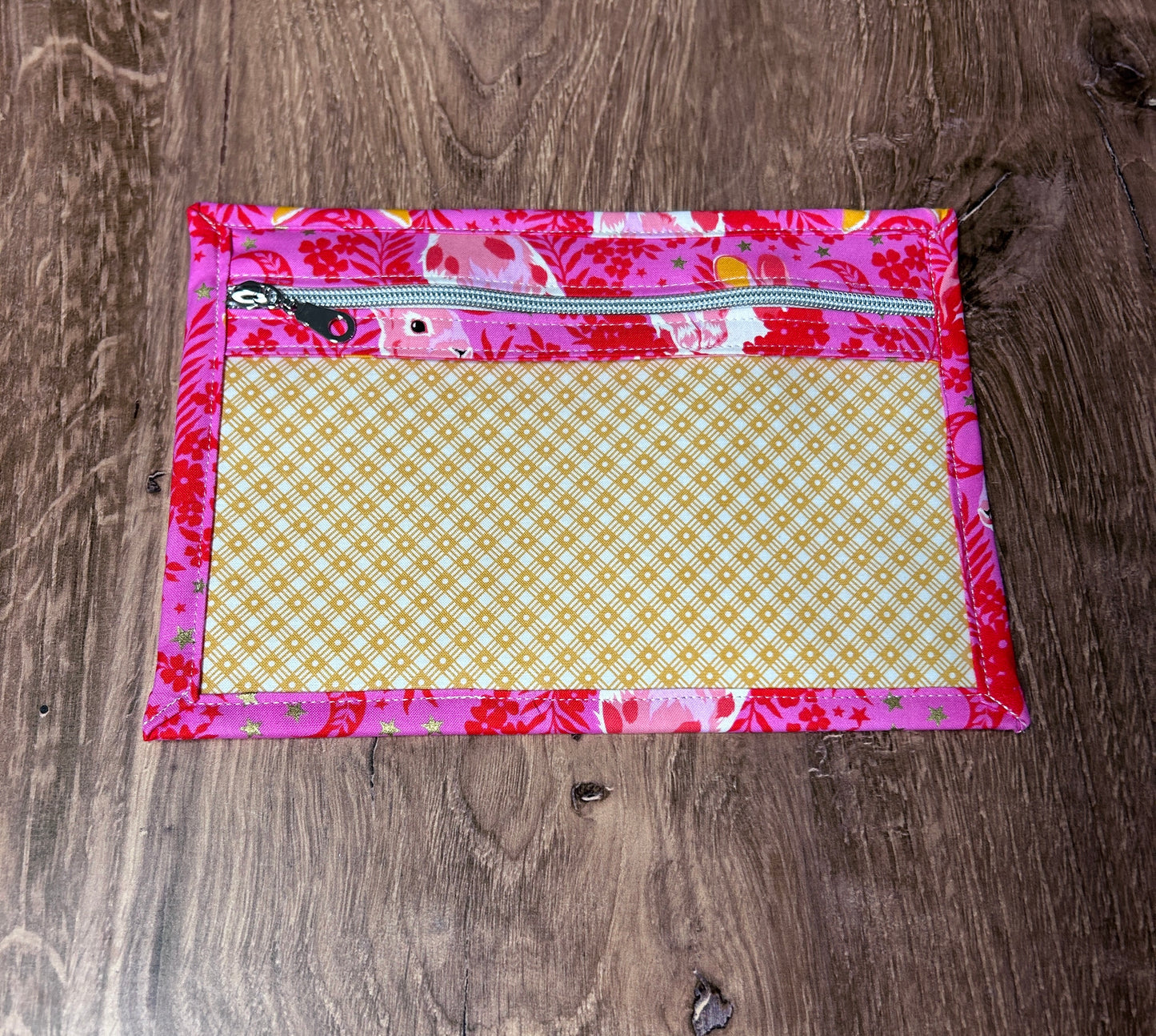 Vinyl Cross Stitch Project Bag - Embroidery bag - Project Bag - Knitting & Crochet Bag - Organizer - Bunny Project Bag - Notions - Rabbit