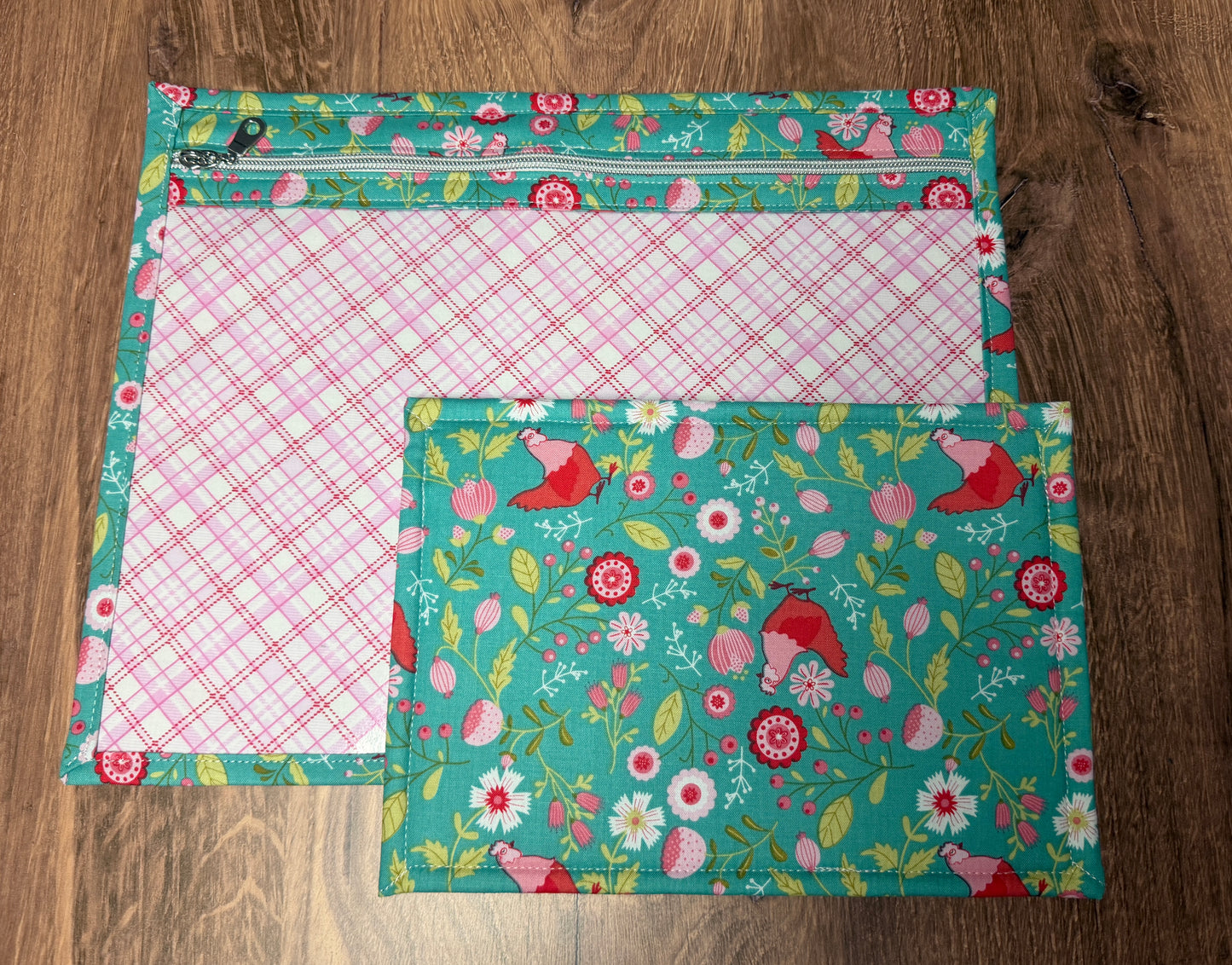 Vinyl Cross Stitch Project Bag - Embroidery bag - Project Bag - Knitting & Crochet Bag - Storage - Organizer - Chicken Project Bag - Notions