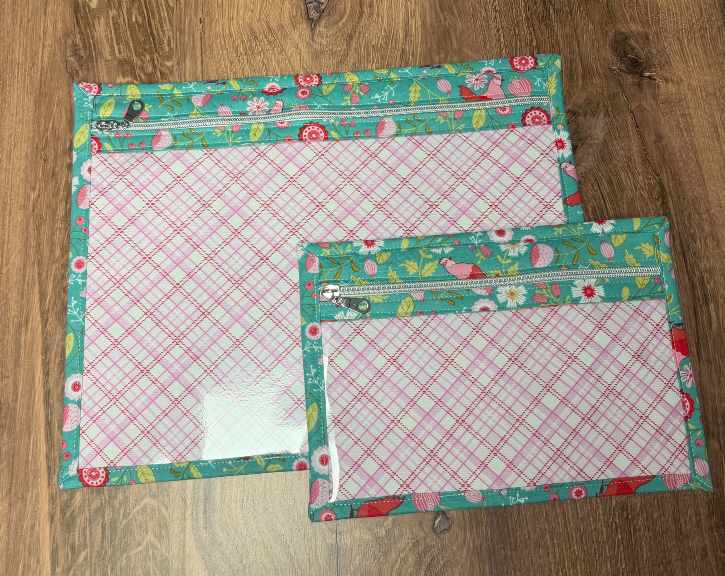 Vinyl Cross Stitch Project Bag - Embroidery bag - Project Bag - Knitting & Crochet Bag - Storage - Organizer - Chicken Project Bag - Notions