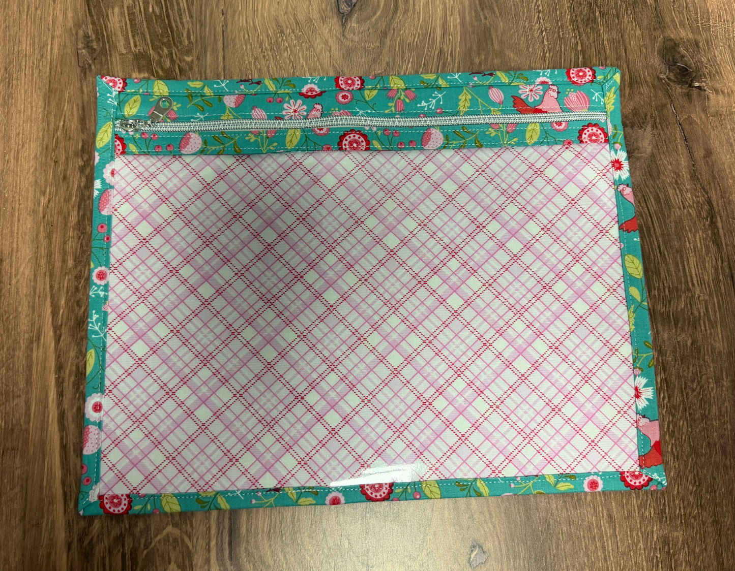 Vinyl Cross Stitch Project Bag - Embroidery bag - Project Bag - Knitting & Crochet Bag - Storage - Organizer - Chicken Project Bag - Notions