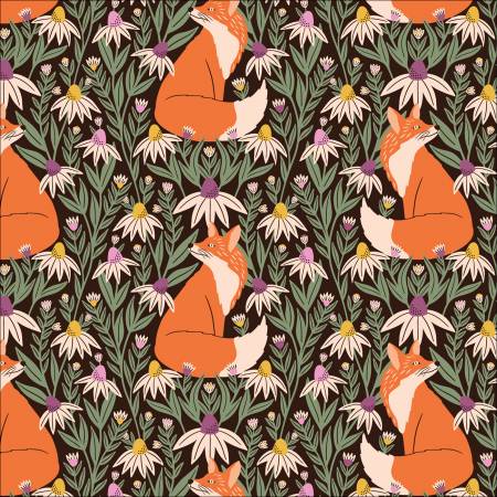 Cloud 9 Fox Fabric - Foxy Daisies Organic Cotton - Wild Haven by Juliana Tipton Collection  - #227463-X - Floral