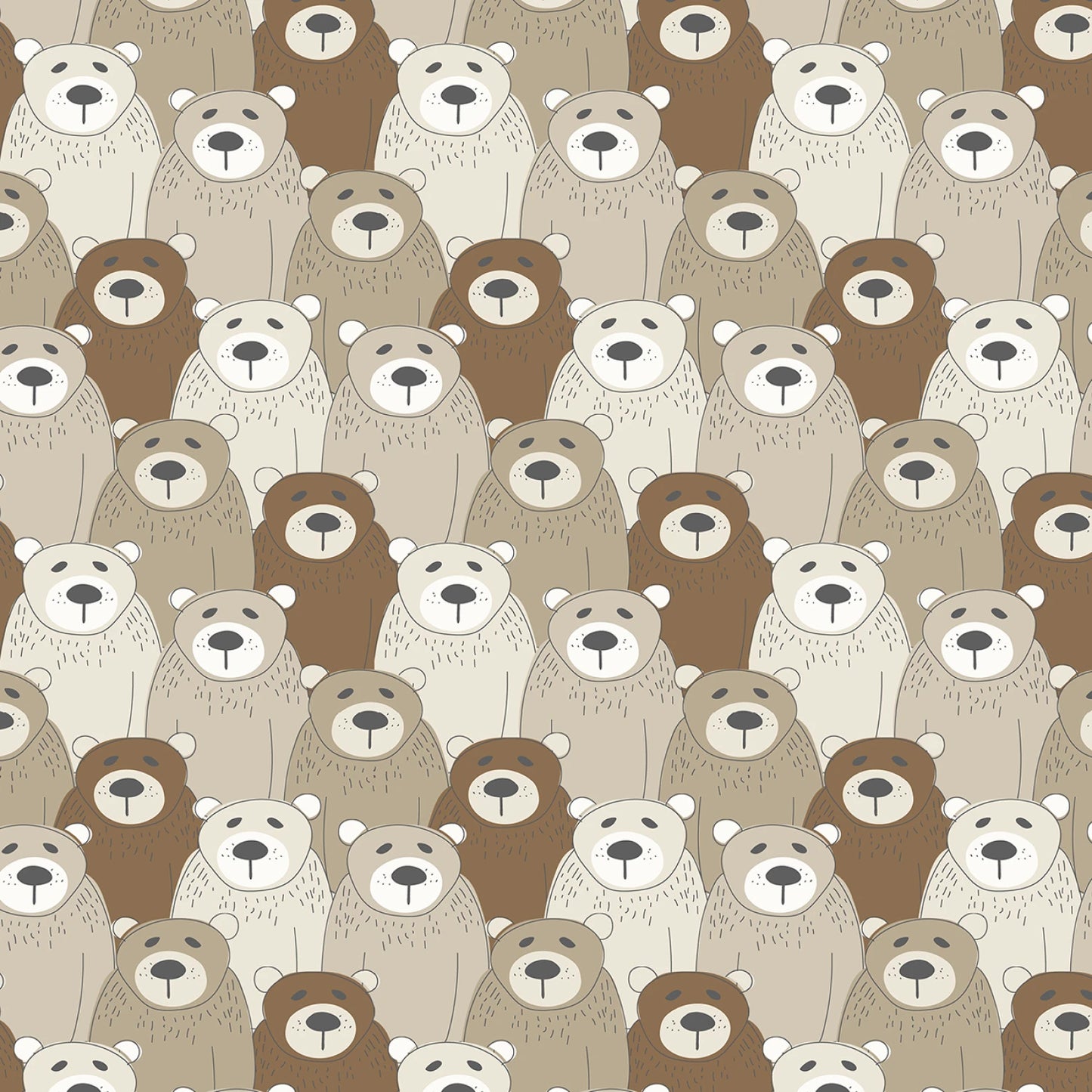 Wilmington Prints Fabric - Into the Woodlands by Deane Beesley - Multi Packed Bears - Cotton Fabric