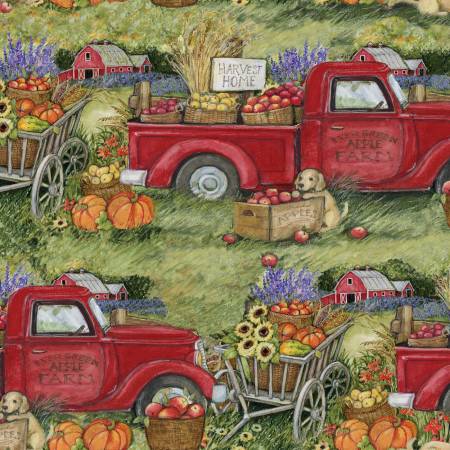 Springs Creative Harvest Truck Fabric - Harvest - Susan Winget - #77523D650715 - Cotton