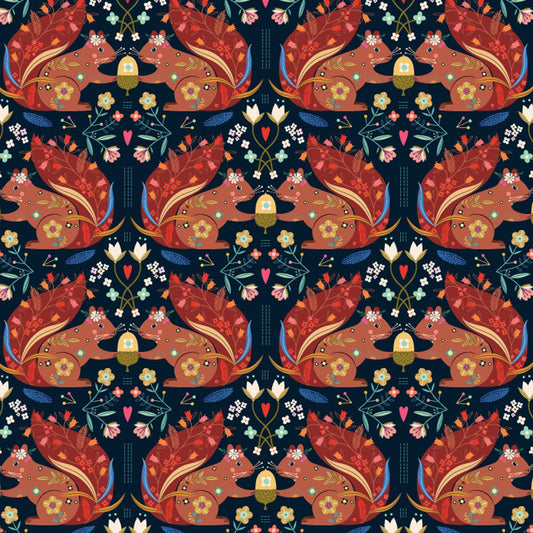 Dashwood Studio Fabric - Animal Magic - Squirrel - Cotton Fabric