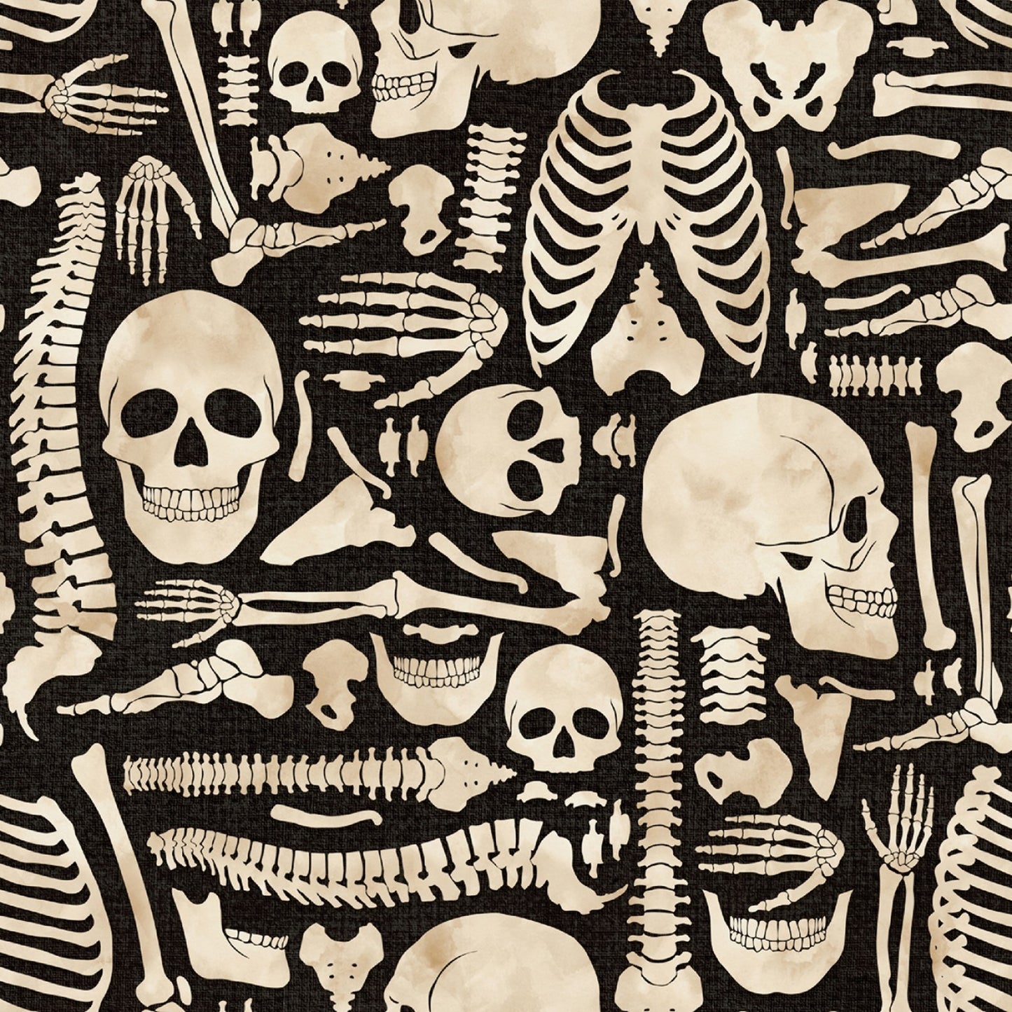 Springs Creative Fabric - Boney Yard - Skeleton - Halloween - Goth - Gothic - Cotton Fabric
