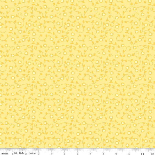 Riley Blake Fabric - Sunny Skies Vines Sun - C14635-SUN - Jill Finley - Cotton