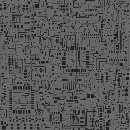 Studio E Charcoal Computer Circuit Fabric - #6867S-99 - Data Point - Judy Gauthier Collection - Cotton Fabric
